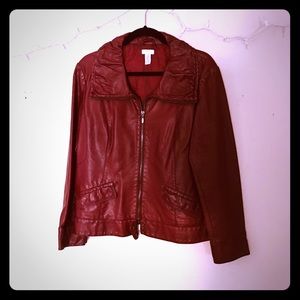 Chico’s red faux leather jacket❤️